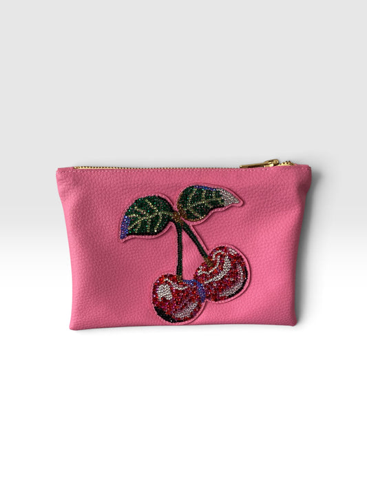 Cherries Clutch vegan leather